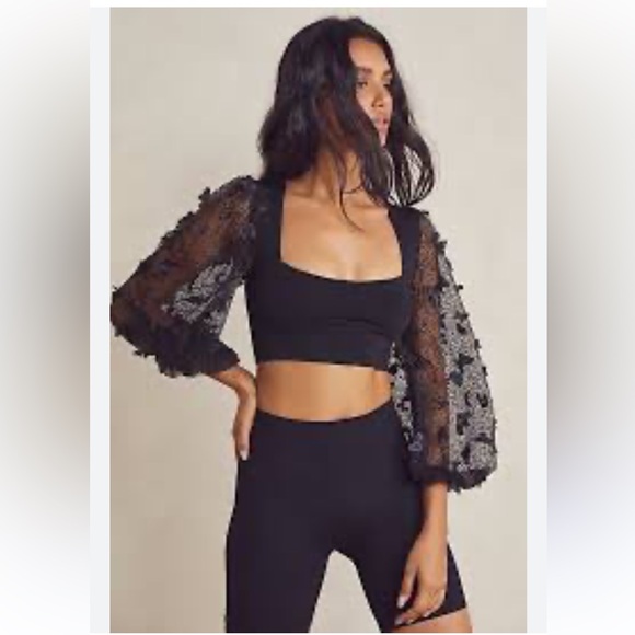 Free People Tops - Free‎ People Intimately Flutter Cropped Black Top. Size S